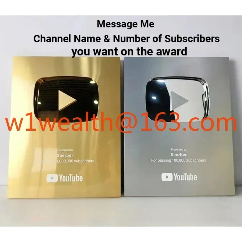 Esports Gaming Trophy - özel YouTube ödülü Altın özelleştirilmiş isim