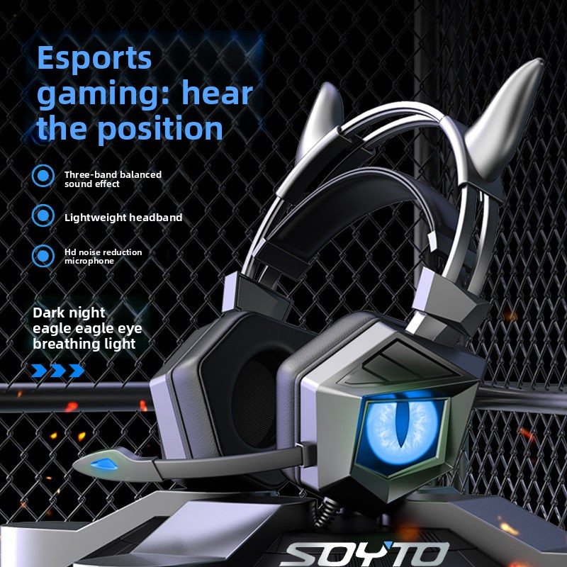 Esports Gaming Video - Özel Tasarım Kulak Üstü Kablolu Kulaklık,