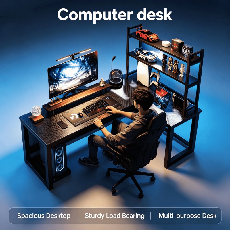 Esports Gaming Furniture - Ayarlanabilir Yükseklikli L Şeklinde Köşe Bilgisayar