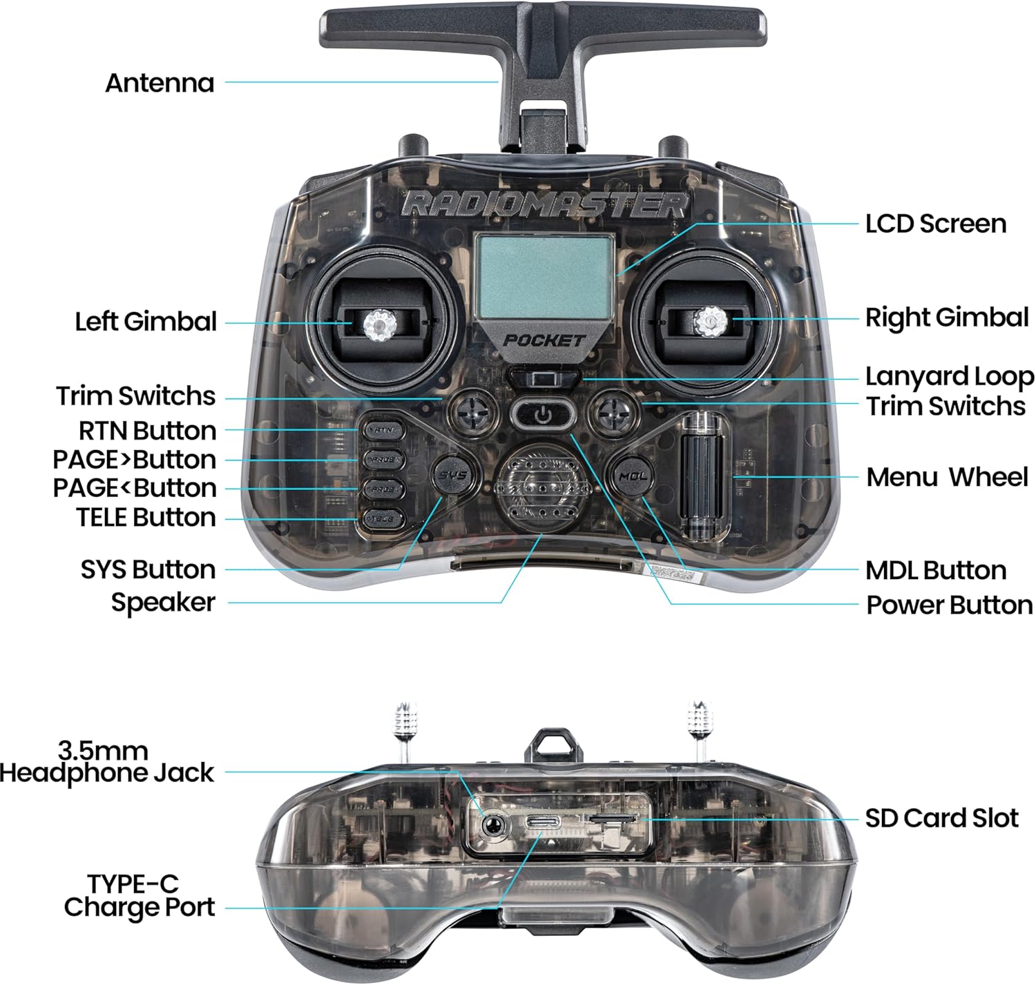 RadioMaster POCKET P16 2.4G Ra - Controller Analog Stick incelemesi ve fiyatı